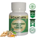 CalmEarth Ashwagandha, Ginger & Turmeric Capsules – 500 mg Herbal Blend