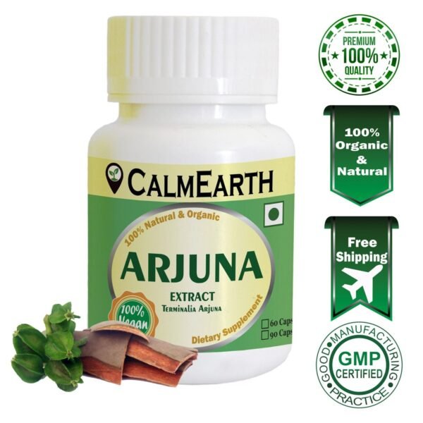 Arjuna Extract Capsules capsules ayurvedic wellness supplement by CalmEarth