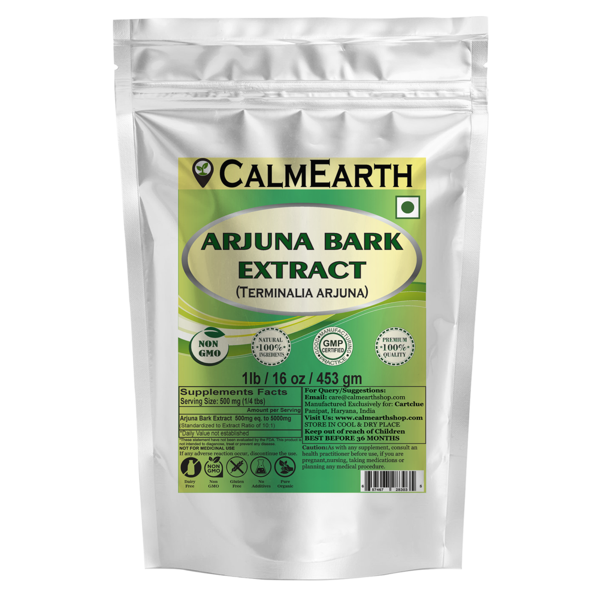 Arjuna Extract Powder powder organic herbal supplement by CalmEarth