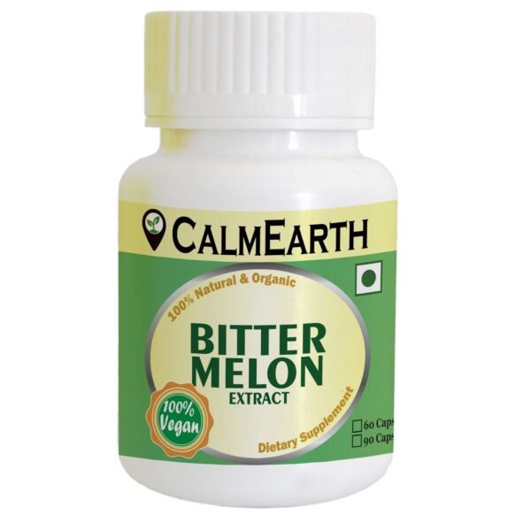 Bitter Melon Extract Capsules capsules close-up view by CalmEarth