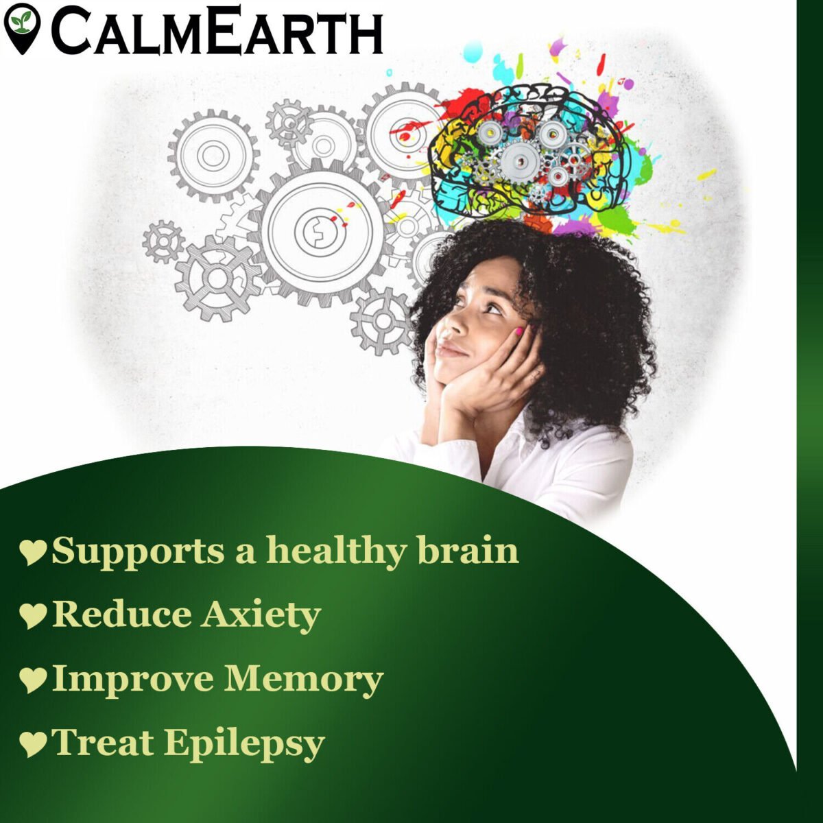 Brahmi Extract Capsules capsules close-up view by CalmEarth