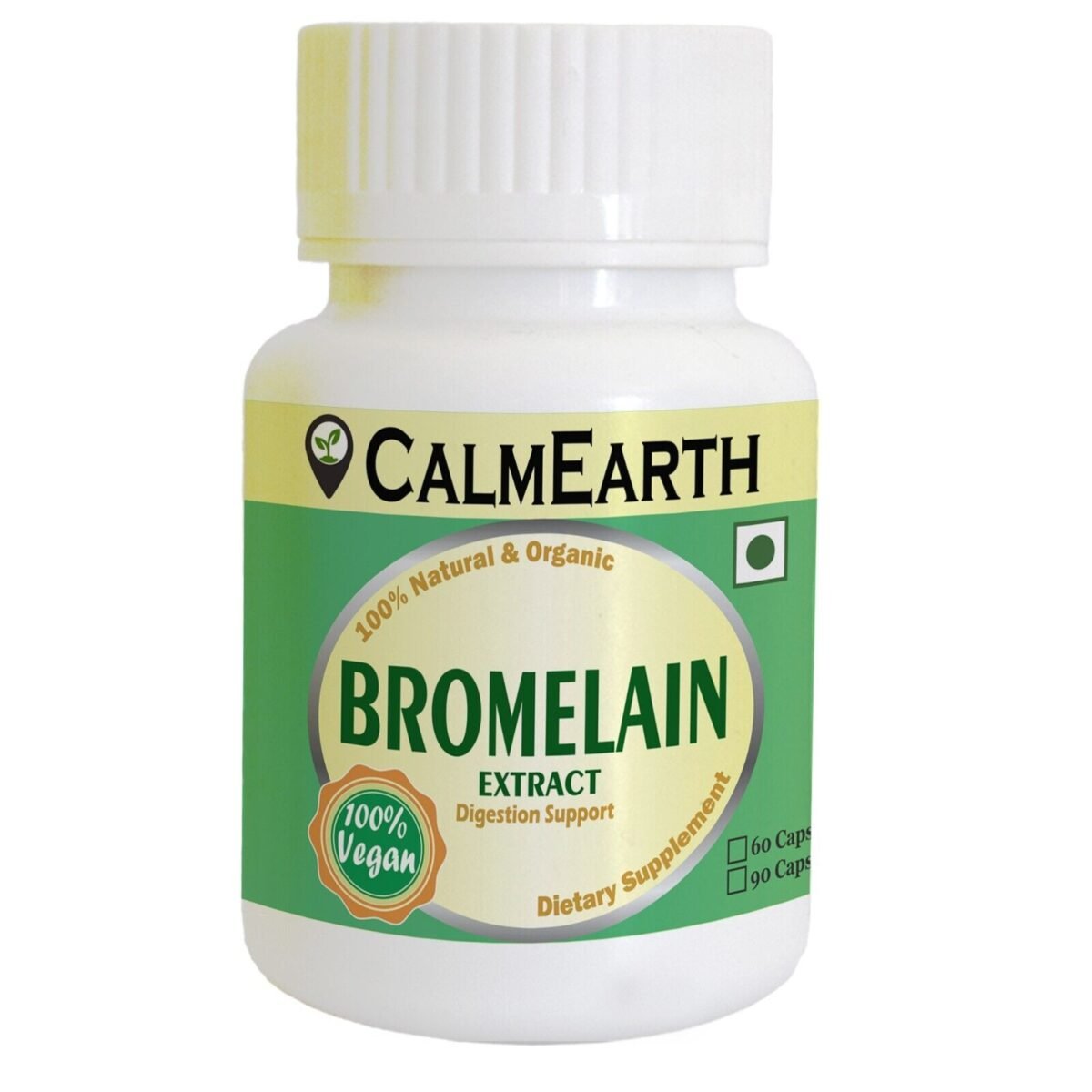 Bromelain Capsules capsules close-up view by CalmEarth