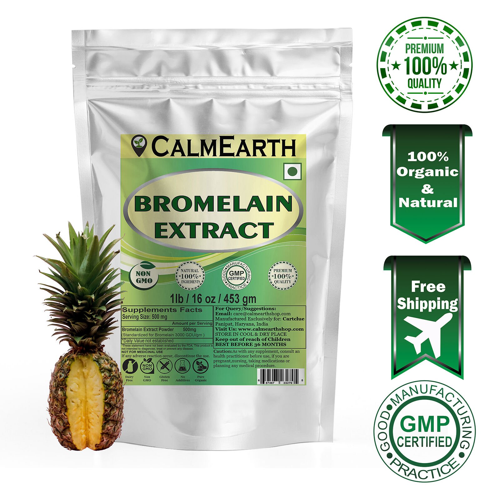 bromelain-extract-powder-calmearth Bromelain Extract Powder powder fine texture close-up by CalmEarth