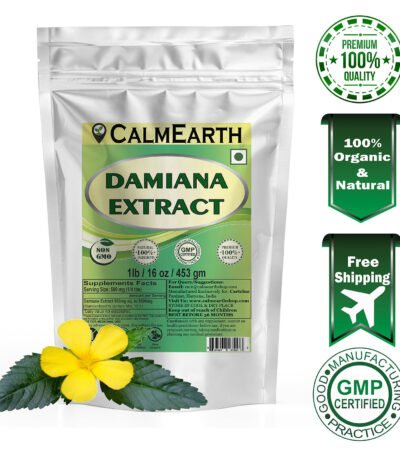 Damiana Extract Powder powder fine texture close-up by CalmEarth
