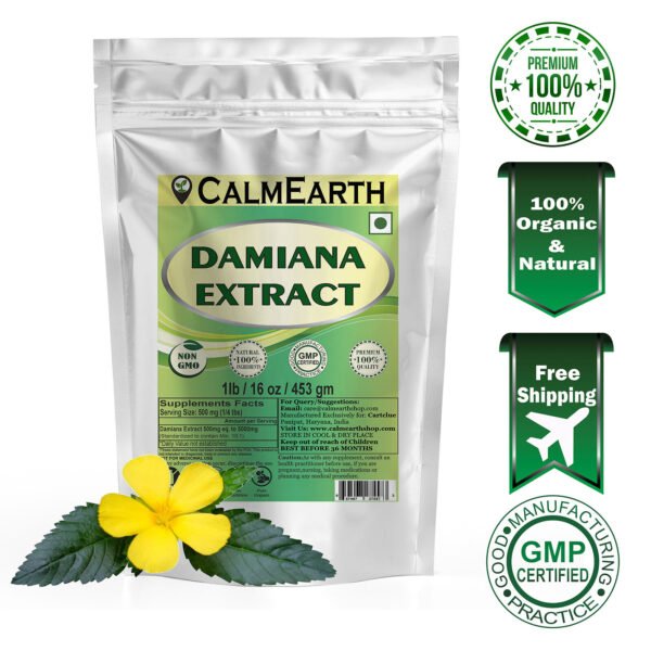Damiana Extract Powder powder fine texture close-up by CalmEarth