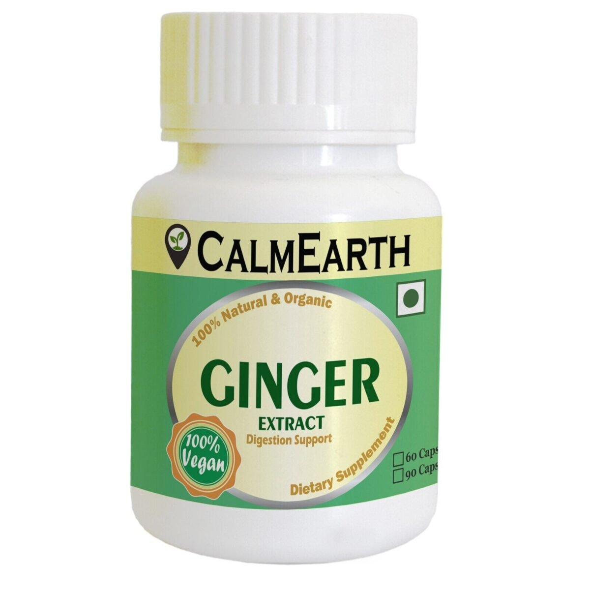 Ginger Extract Capsules capsules close-up view by CalmEarth