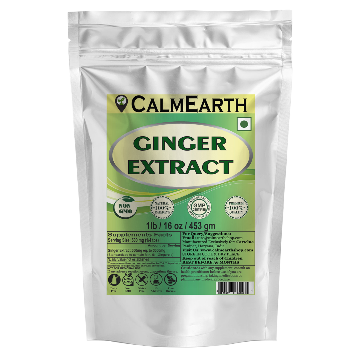 Ginger Extract Powder powder organic herbal supplement by CalmEarth