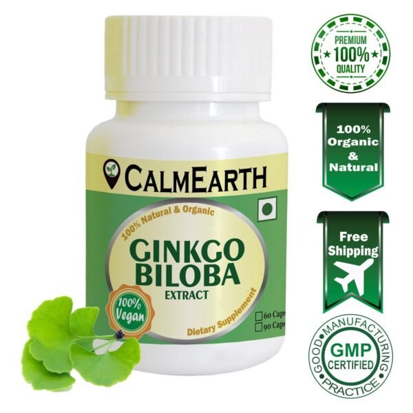 Ginkgo Biloba Extract Capsules capsules ayurvedic wellness supplement by CalmEarth