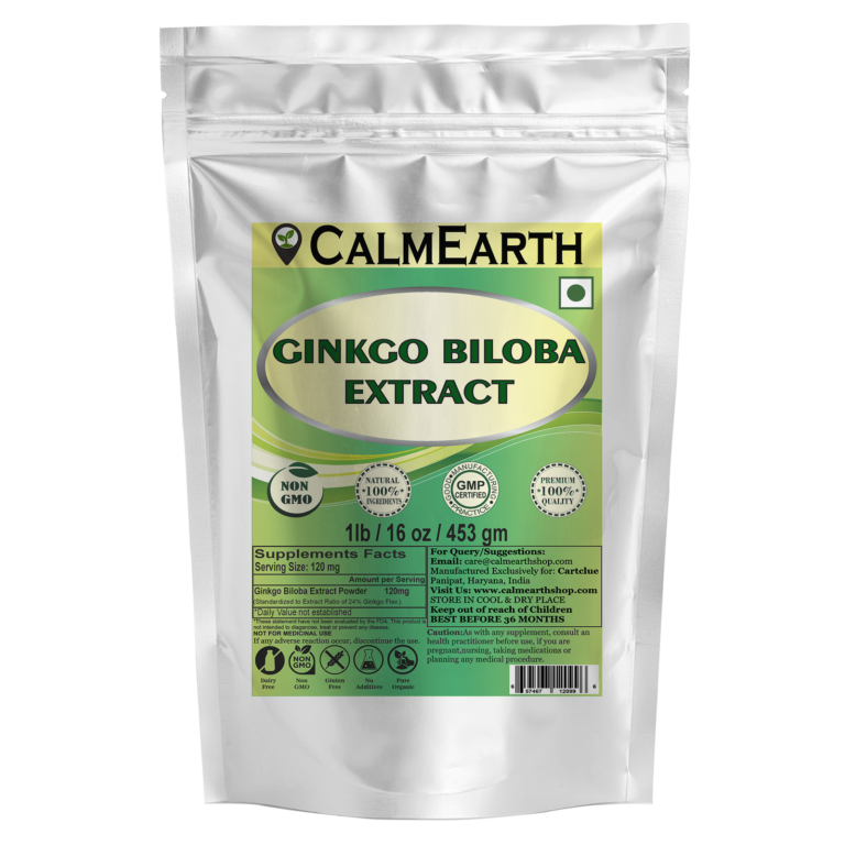 Ginkgo Biloba Leaf Extract Powder powder organic herbal supplement by CalmEarth