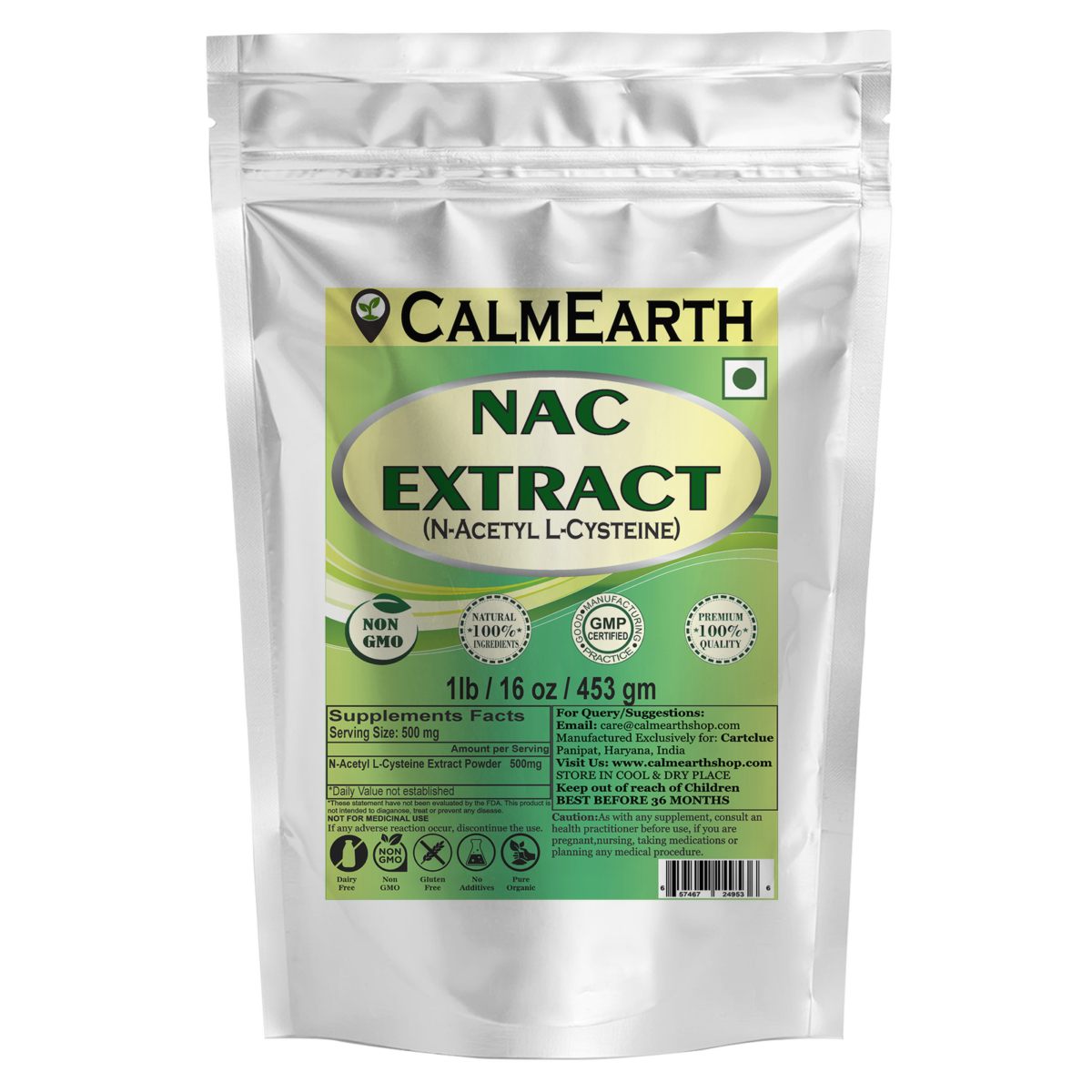 NAC Extract Powder powder organic herbal supplement by CalmEarth