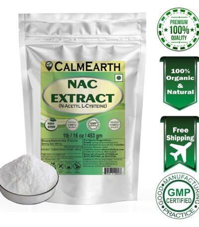 NAC Extract Powder powder fine texture close-up by CalmEarth