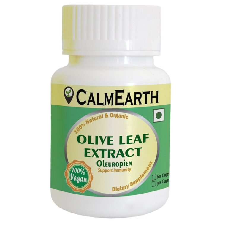 Olive Leaf Extract Capsules capsules close-up view by CalmEarth