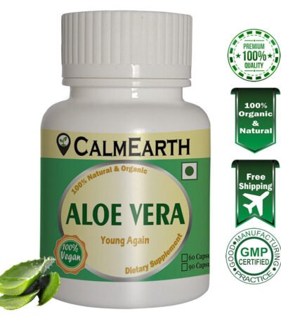 Organic Aloe Vera Capsules capsules ayurvedic wellness supplement by CalmEarth