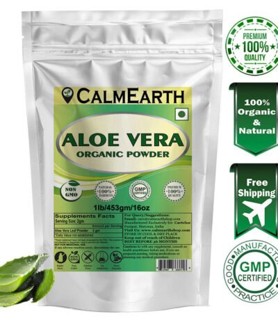 Organic Aloe Vera Powder powder fine texture close-up by CalmEarth