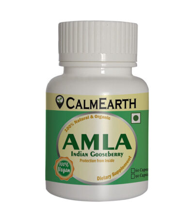 Organic Amla Capsules capsules close-up view by CalmEarth