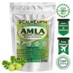Organic Amla Powder powder fine texture close-up by CalmEarth