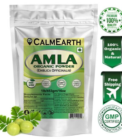 Organic Amla Powder powder fine texture close-up by CalmEarth
