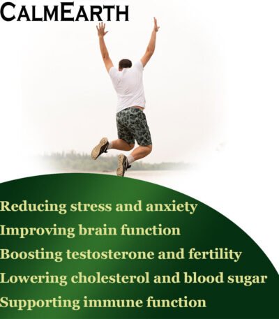 Organic Ashwagandha with Black Pepper Capsules capsules close-up view by CalmEarth