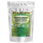 Organic Ashwagandha with Black Pepper Powder powder organic herbal supplement by CalmEarth
