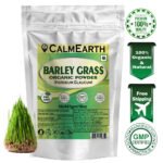 Organic Barley Grass Powder powder fine texture close-up by CalmEarth