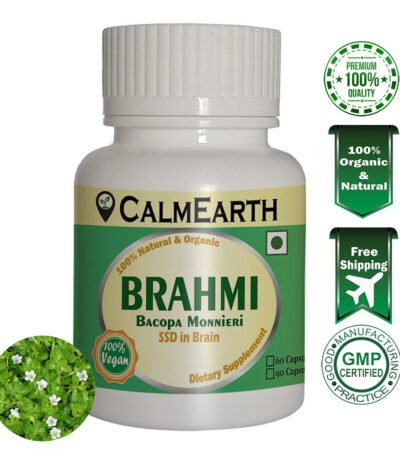 Organic Brahmi Capsules capsules ayurvedic wellness supplement by CalmEarth