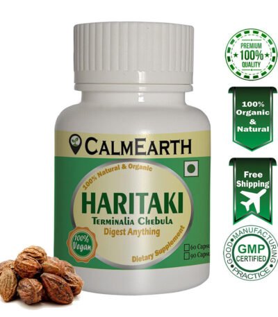 Organic Haritaki Capsules capsules ayurvedic wellness supplement by CalmEarth