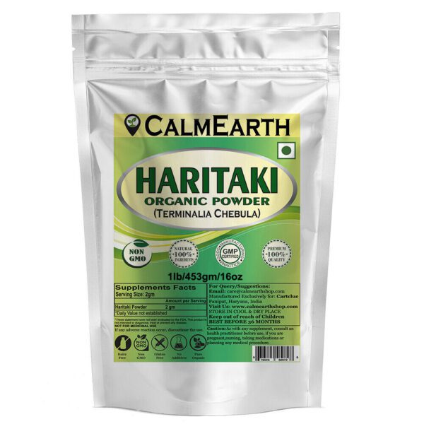 Organic Haritaki Powder powder organic herbal supplement by CalmEarth