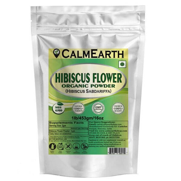 Organic Hibiscus Flower Powder powder organic herbal supplement by CalmEarth