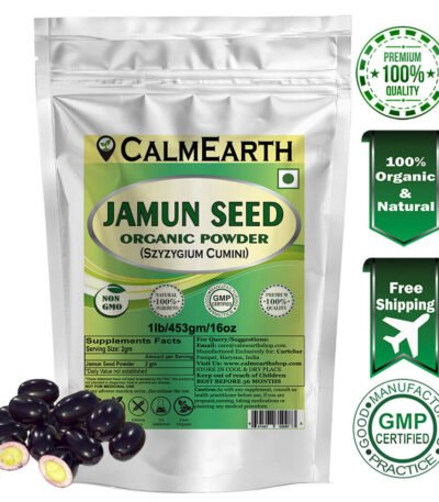 Organic Jamun Seed Powder powder fine texture close-up by CalmEarth