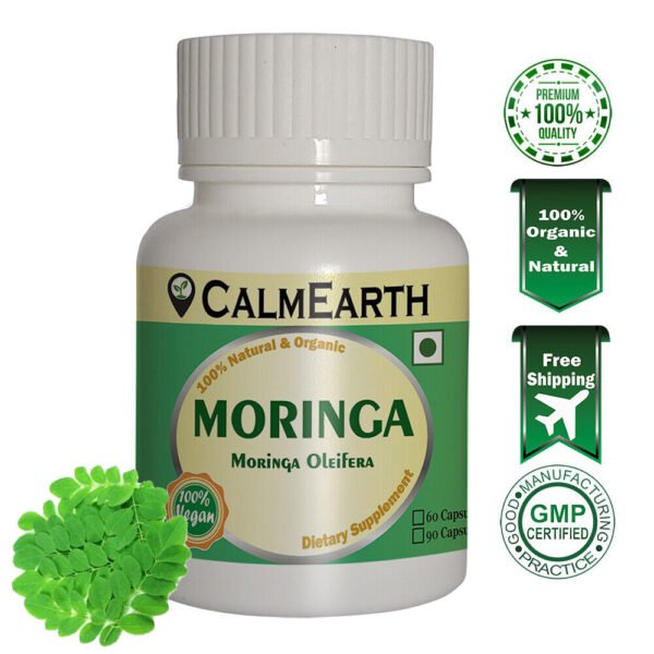 Organic Moringa Capsules capsules ayurvedic wellness supplement by CalmEarth