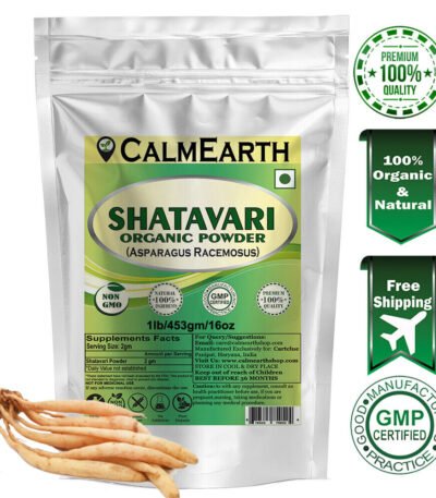 Organic Shatavari Root Powder powder fine texture close-up by CalmEarth