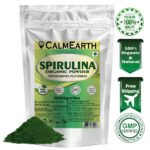 Organic Spirulina Powder powder fine texture close-up by CalmEarth