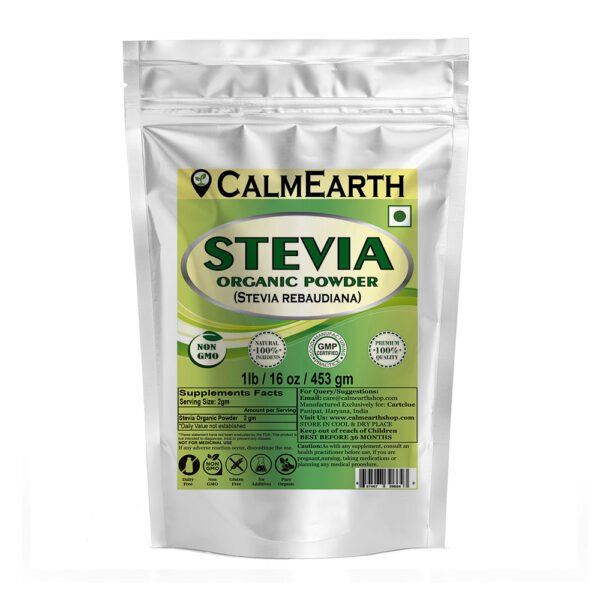 CalmEarth Organic Green Stevia Powder (Whole Leaf)