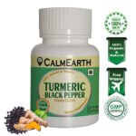 CalmEarth Organic Turmeric + Black Pepper Capsules (Whole Powders)