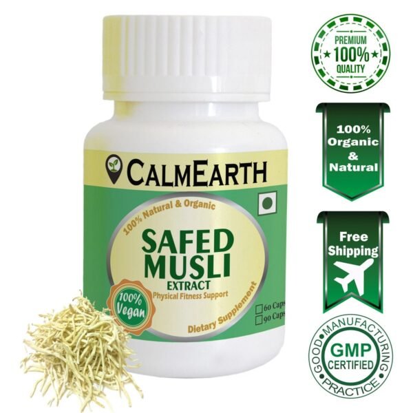 Safed Musli Extract Capsules capsules ayurvedic wellness supplement by CalmEarth