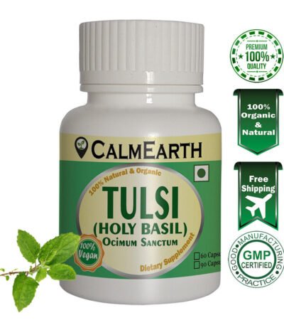 Tulsi Herbal Capsules capsules ayurvedic wellness supplement by CalmEarth