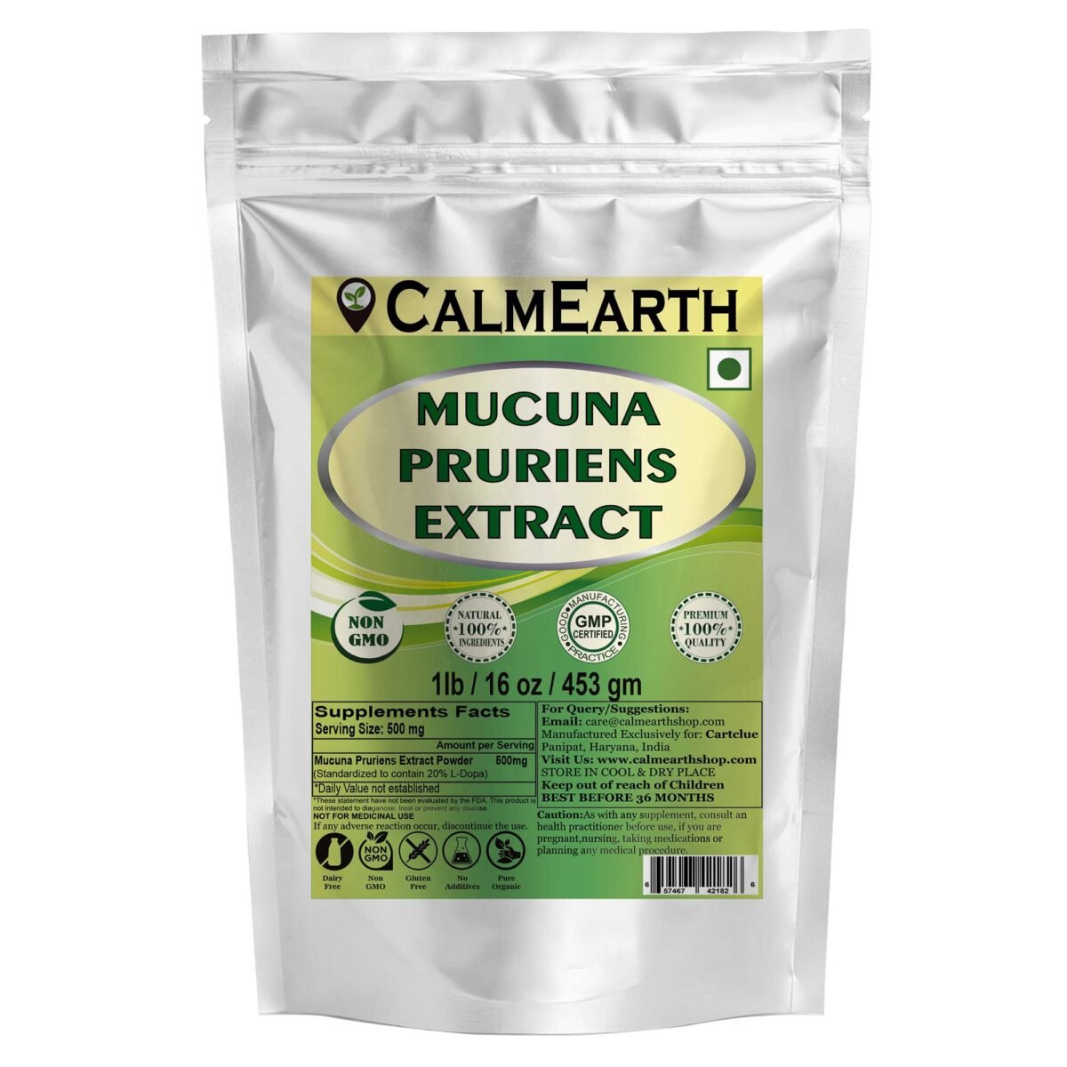 CalmEarth Kapikachhu Extract Powder ? 20% L-DOPA (Mucuna pruriens) - Image 5