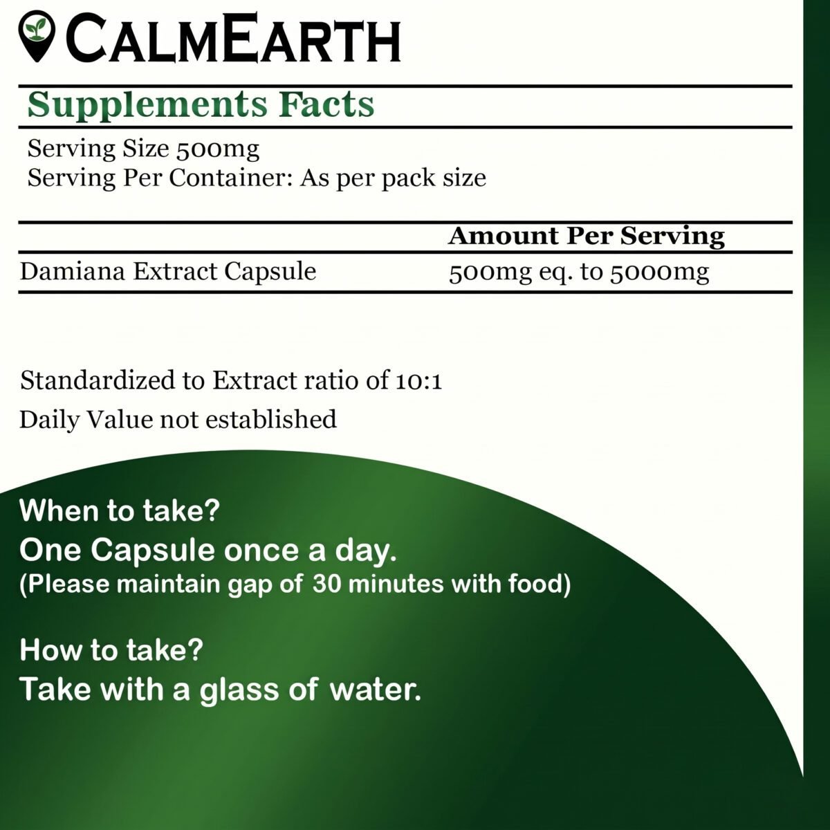 CalmEarth Damiana Extract Capsules – 10:1 (Turnera diffusa) - Image 4